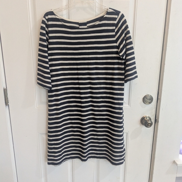 Toast Elegant Striped Cotton Dress - Picture 1 of 4